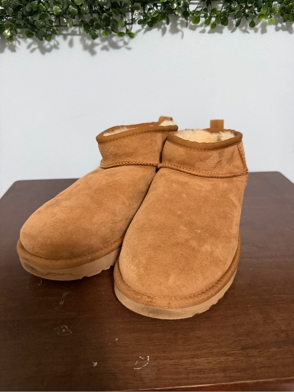 UGG Women Chestnut Suede Slip-On Cozy Clog Boots